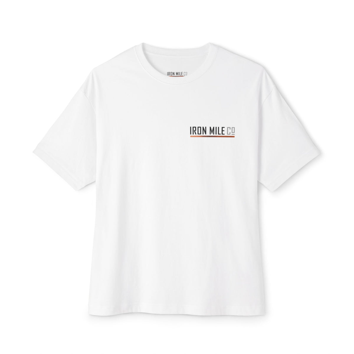 IRON MILE CO. Oversized Boxy Tee|Minimalist Left-Chest Logo