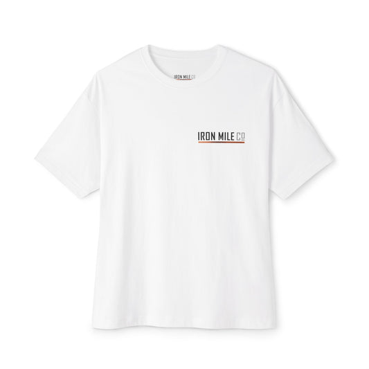 IRON MILE CO. Oversized Boxy Tee|Minimalist Left-Chest Logo
