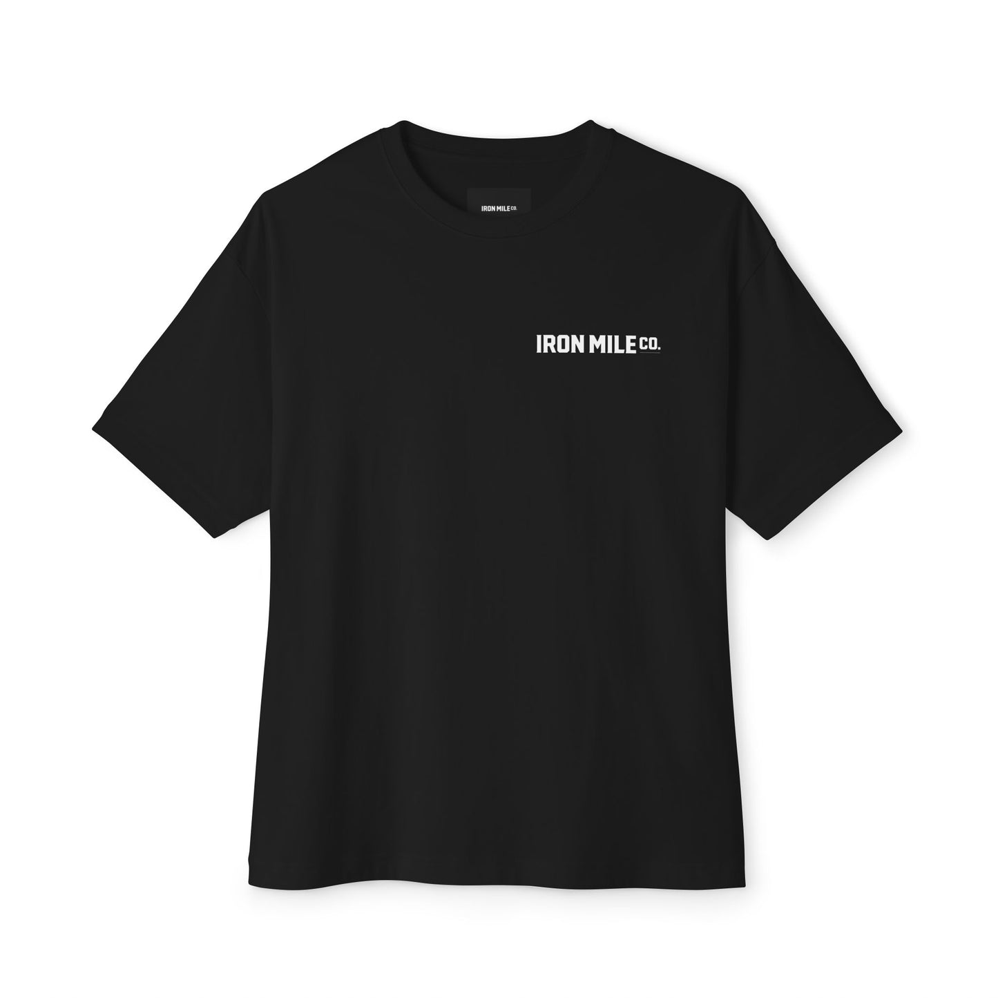 IRON MILE CO. Oversized Boxy Tee|Minimalist Left-Chest Logo