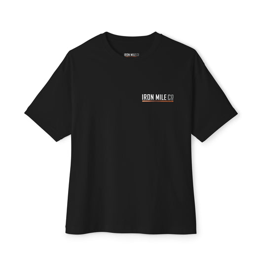 IRON MILE CO. Oversized Boxy Tee|Minimalist Left-Chest Logo